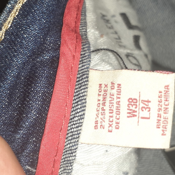 Heritage America Distressed Dark Indigo Denim Jeans Size 38X34 - Picture 13 of 14